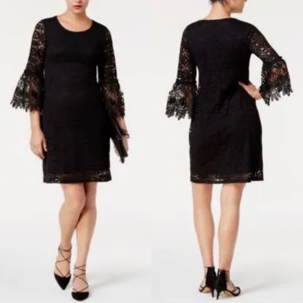 ALFANI Little Black Dress lace gorgeous bell sleeve
Size 2P 2 Petite